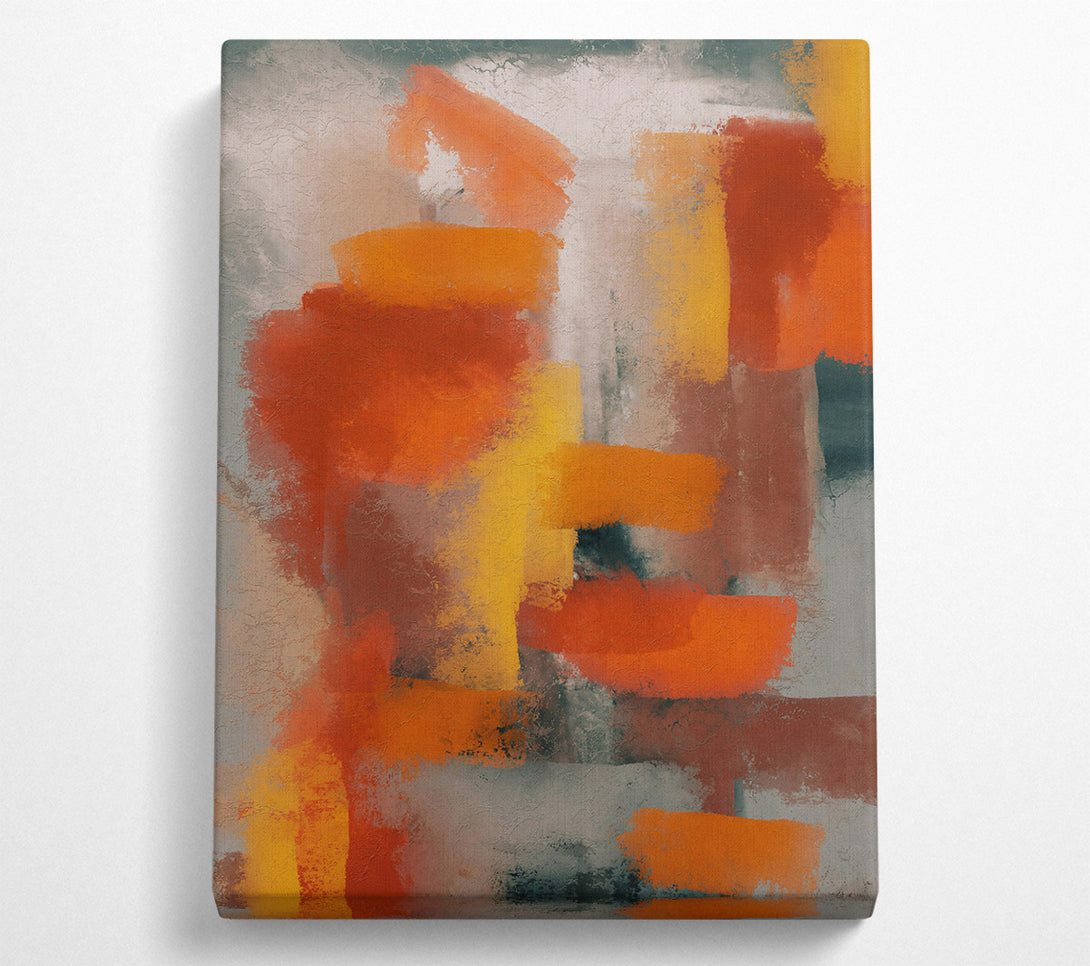  A Canvas Print of Orange Abstract Strokes Canvas Wall Art