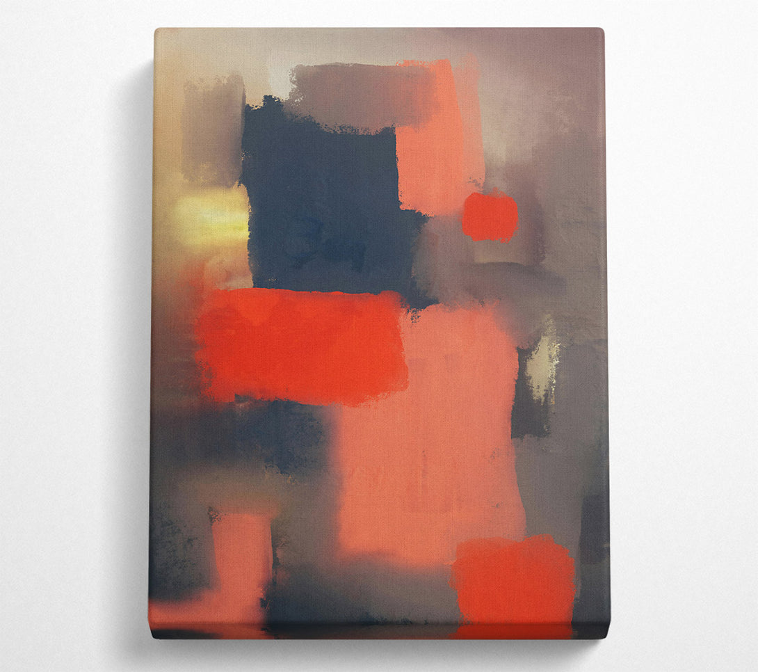  A Canvas Print of Crimson Abstract Shapes Canvas Art