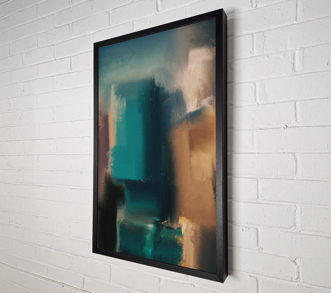  A Canvas Print of Turquoise Abstract Layers Canvas Print