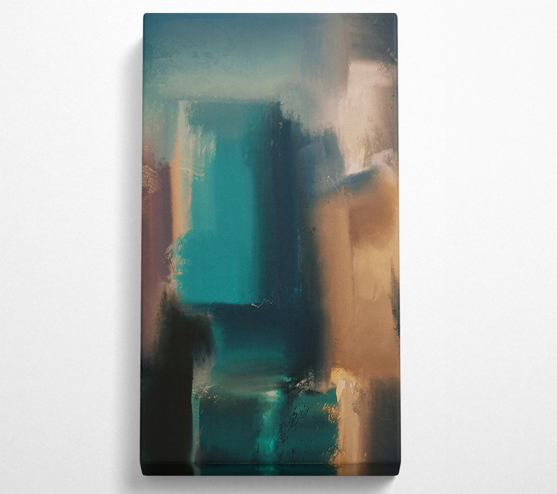  A Canvas Print of Turquoise Abstract Layers Canvas Print