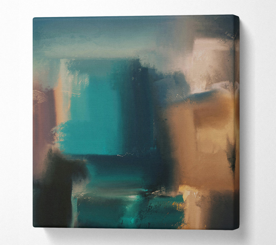  A Canvas Print of Turquoise Abstract Layers Canvas Print