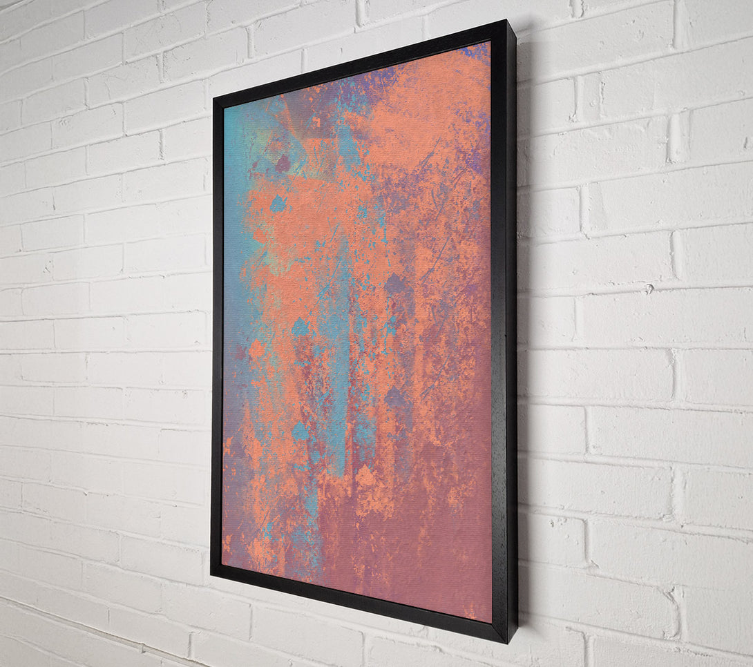  A Canvas Print of Coral And Cyan Abstract Canvas Art