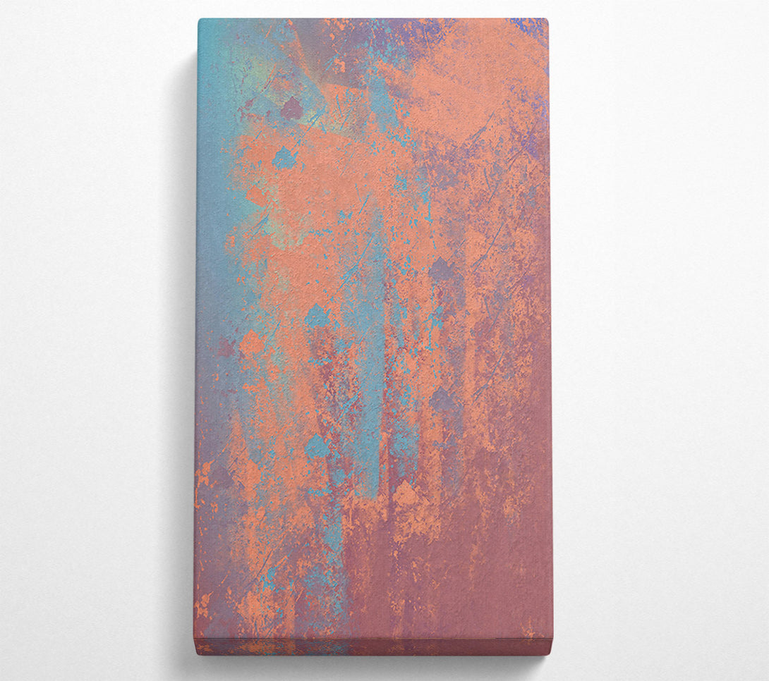  A Canvas Print of Coral And Cyan Abstract Canvas Art