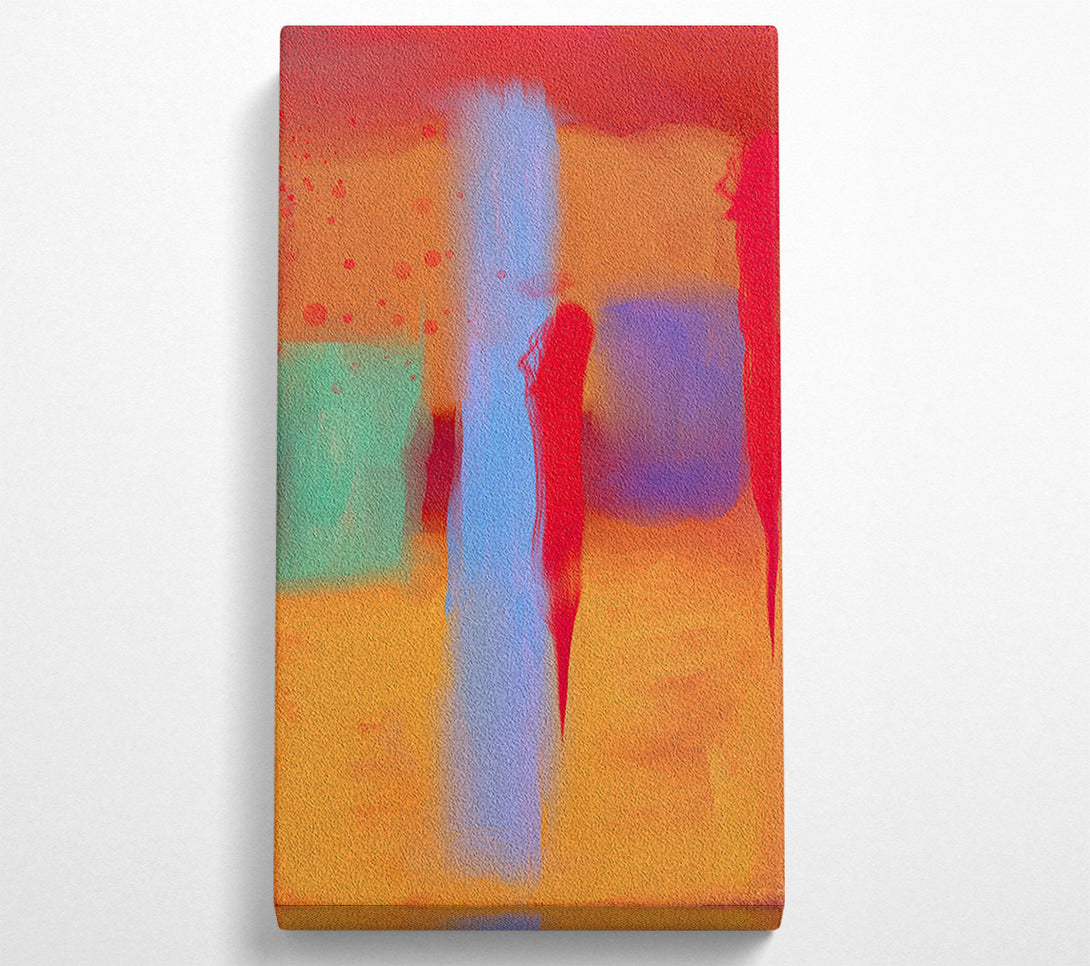  A Canvas Print of Orange Brushstrokes Abstract Canvas Wall Art