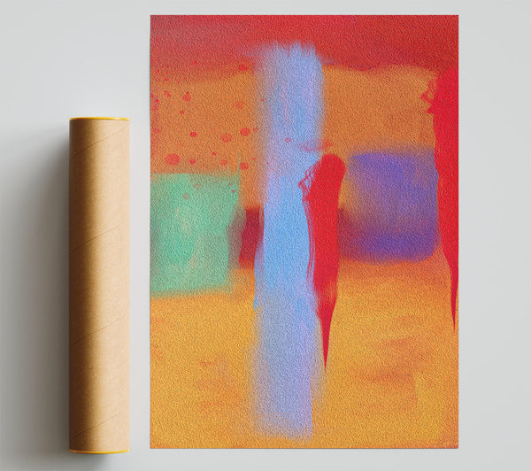 Orange Brushstrokes Abstract