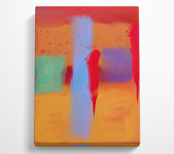  A Canvas Print of Orange Brushstrokes Abstract Canvas Wall Art