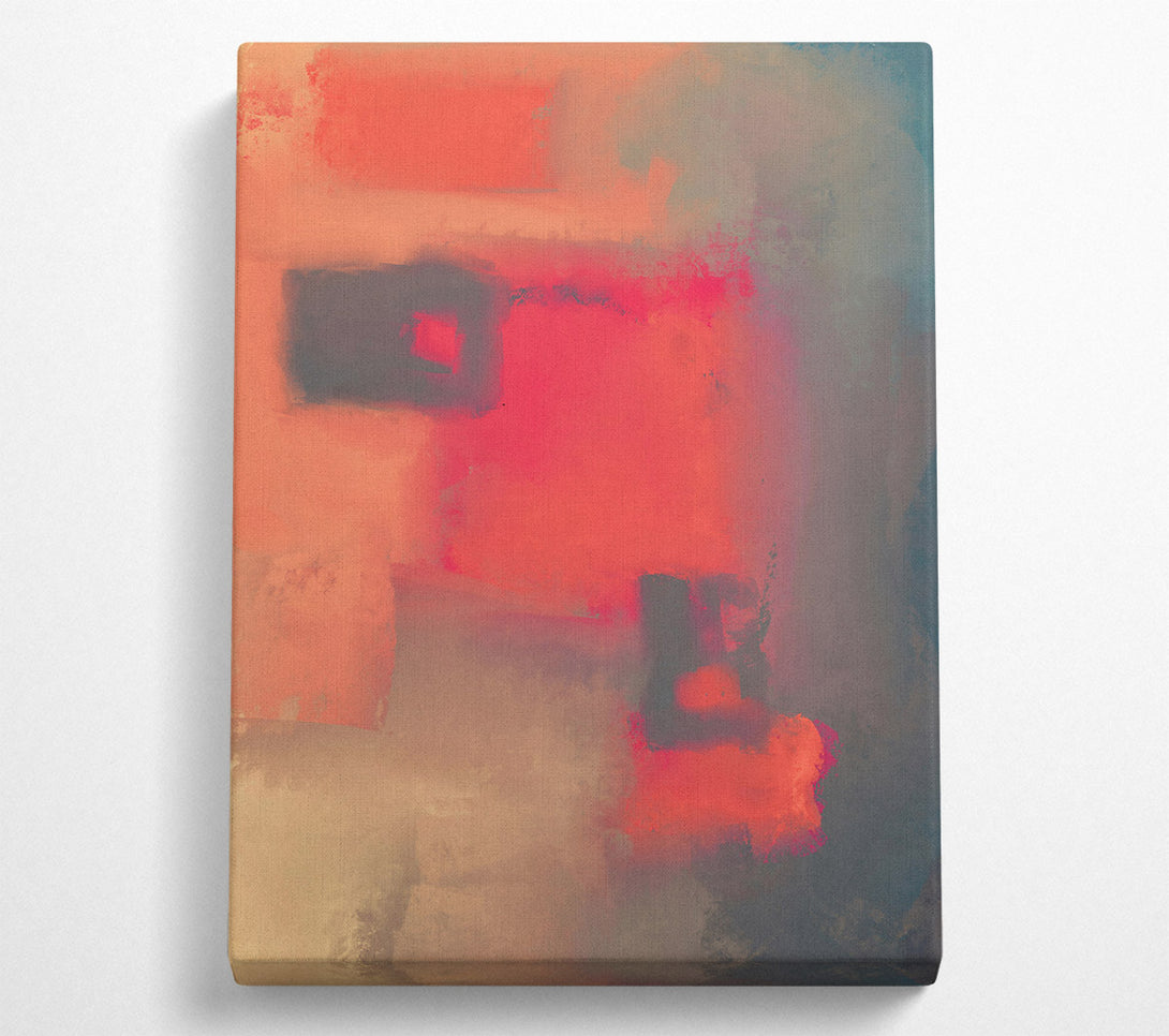  A Canvas Print of Crimson Abstract Shapes Canvas Art