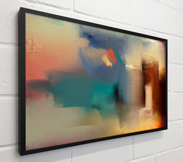 Golden Teal Abstract