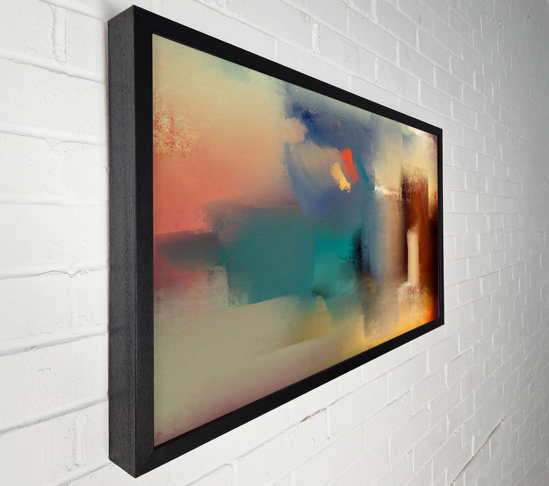  A Canvas Print of Golden Teal Abstract Canvas Art