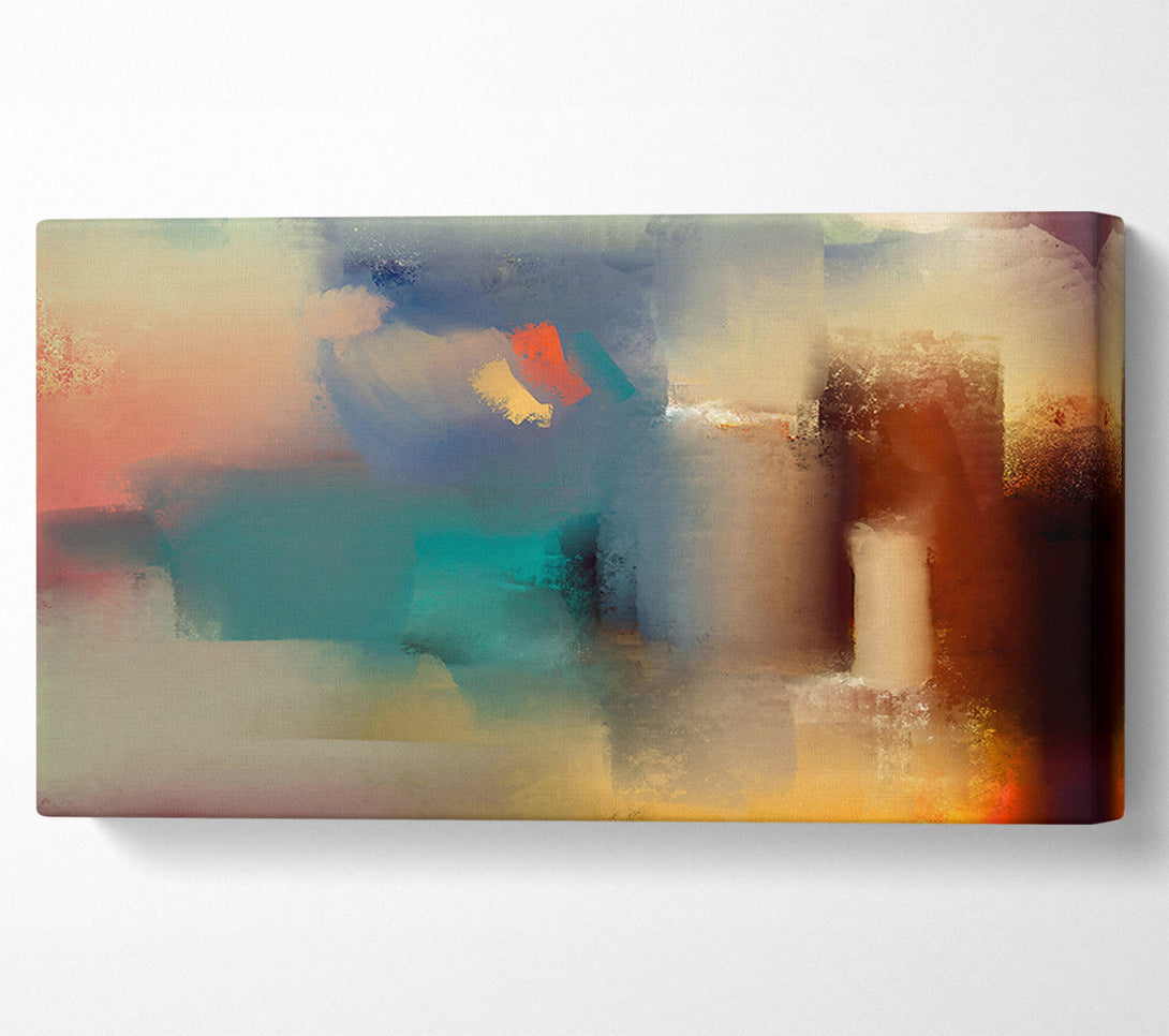  A Canvas Print of Golden Teal Abstract Canvas Art