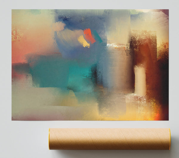 Golden Teal Abstract