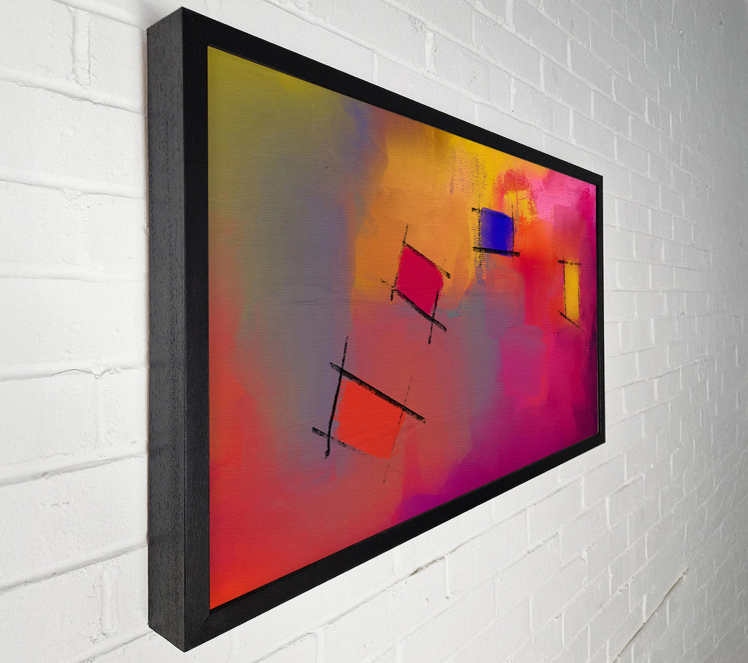  A Canvas Print of Magenta Abstract Shapes Canvas Wall Art