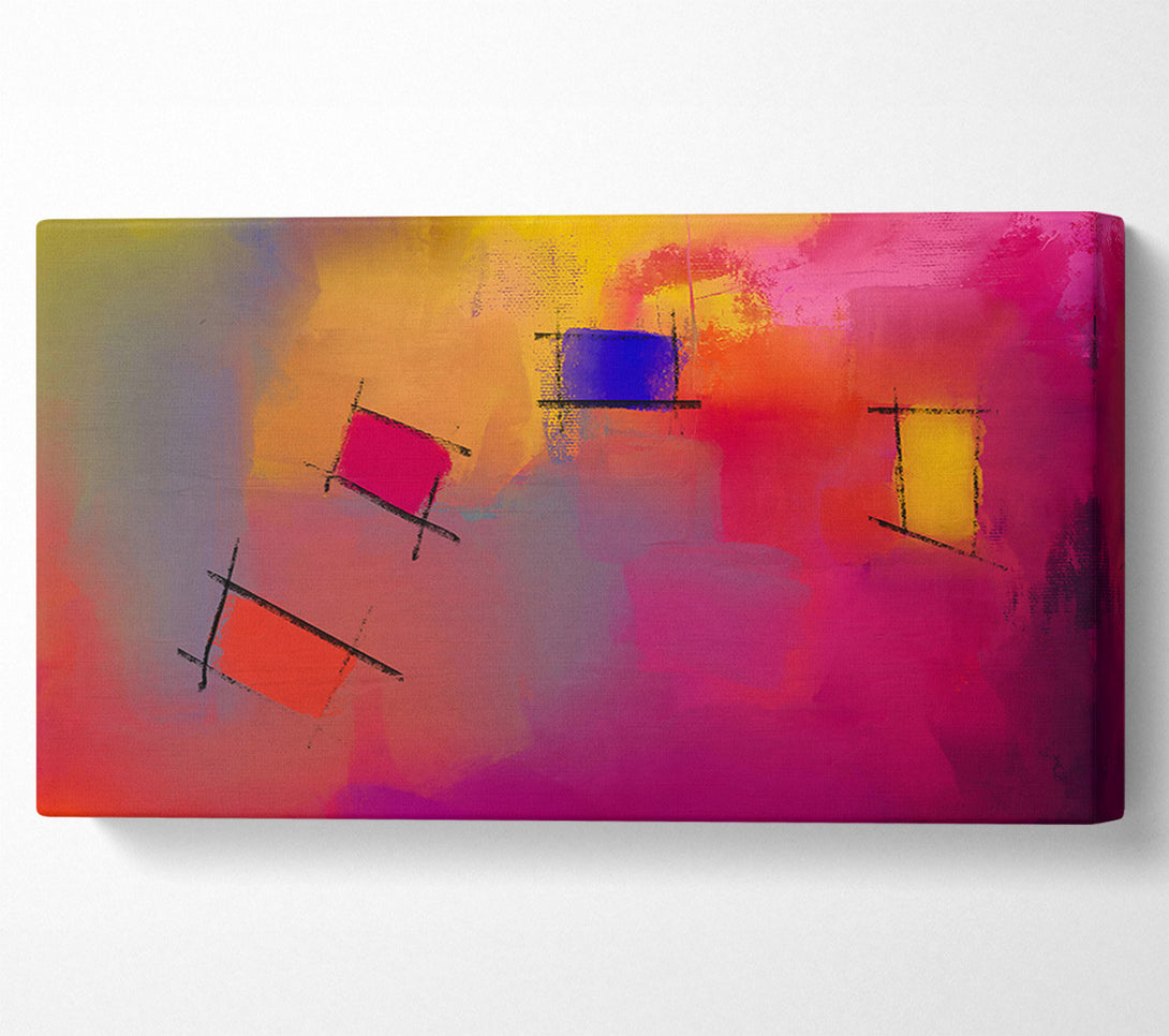  A Canvas Print of Magenta Abstract Shapes Canvas Wall Art