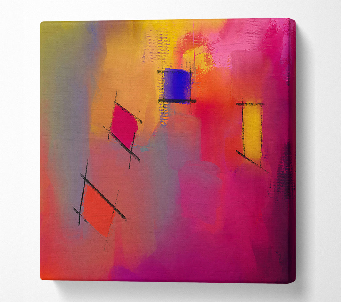  A Canvas Print of Magenta Abstract Shapes Canvas Wall Art