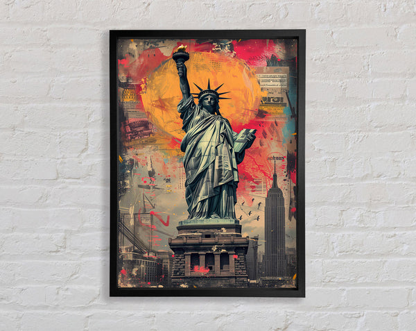 The Statue Of Liberty Colour Explosion Framed Print