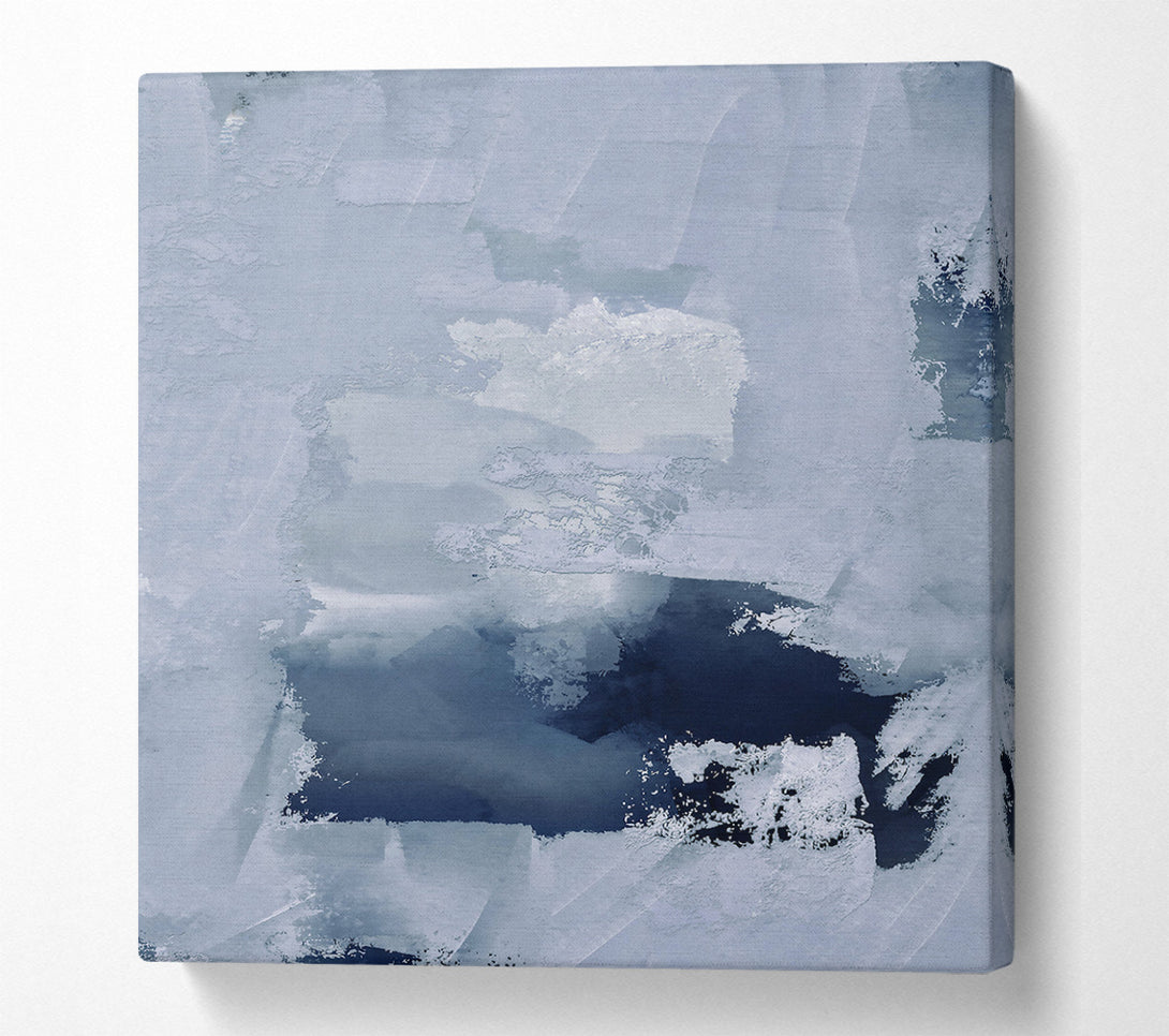  A Canvas Print of Silver And Blue Abstract Canvas Print