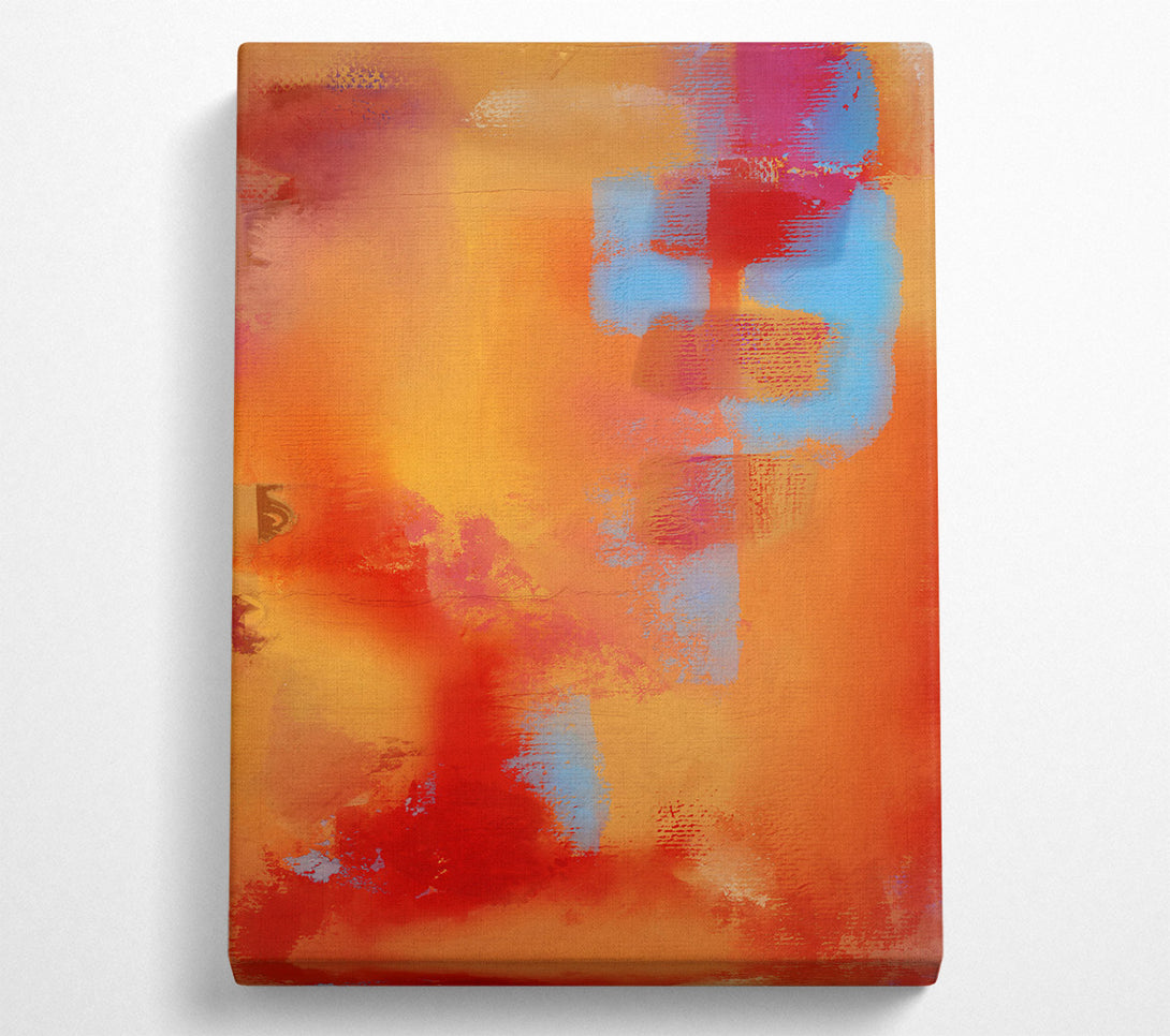  A Canvas Print of Orange Abstract Expressionism Canvas Art