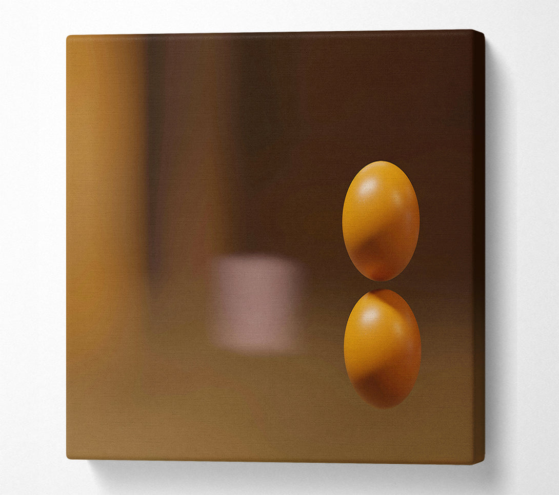  A Canvas Print of Amber Sphere Reflection. Canvas Art