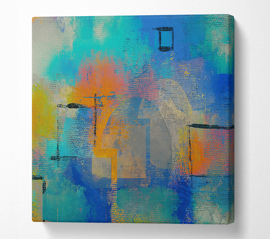  A Canvas Print of Turquoise Abstract Dreamscape Canvas Wall Art