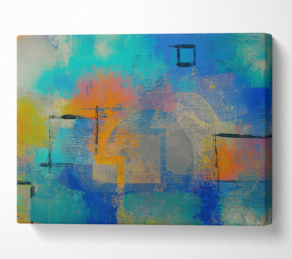  A Canvas Print of Turquoise Abstract Dreamscape Canvas Wall Art