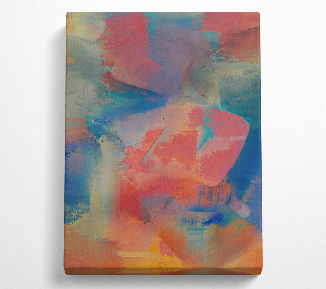  A Canvas Print of Coral Abstract Shapes Canvas Print