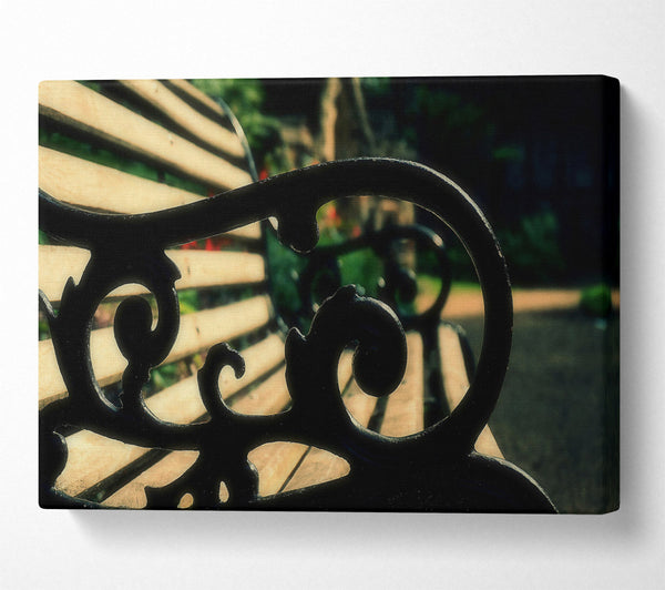  A Canvas Print of Black Iron Bench Back Canvas Wall Art
