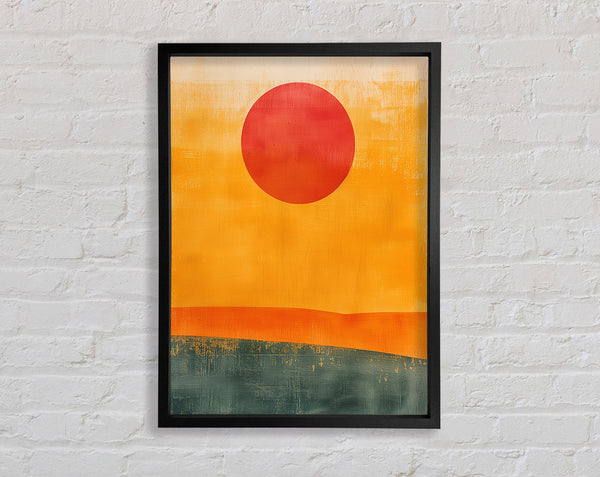 The Sun On Orange Framed Print
