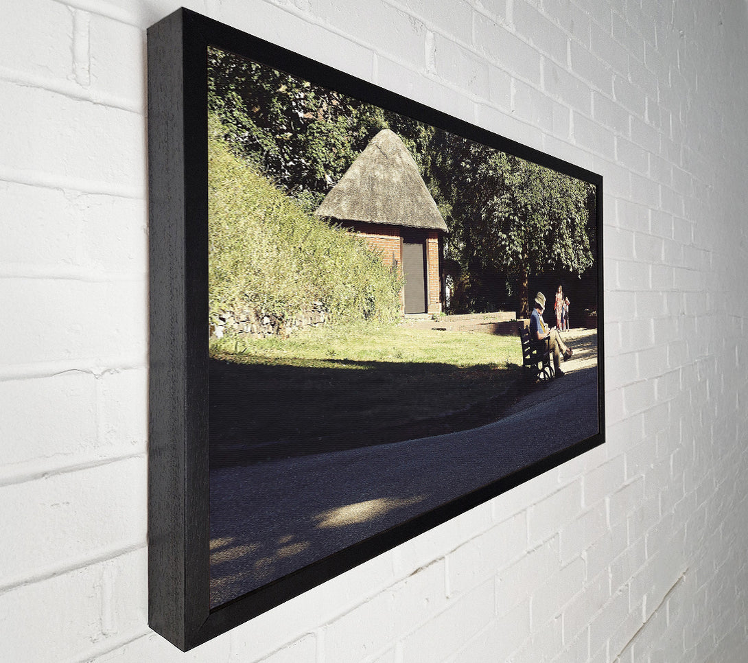  A Canvas Print of Green Bench Solitude Canvas Art