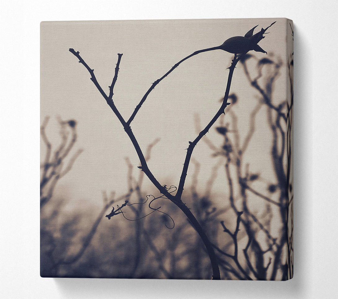  A Canvas Print of Grey Branch Silhouette Canvas Art