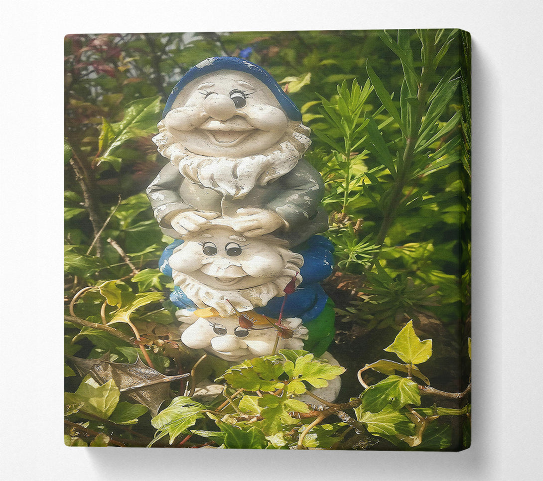  A Canvas Print of Smiling Green Gnomes Canvas Art