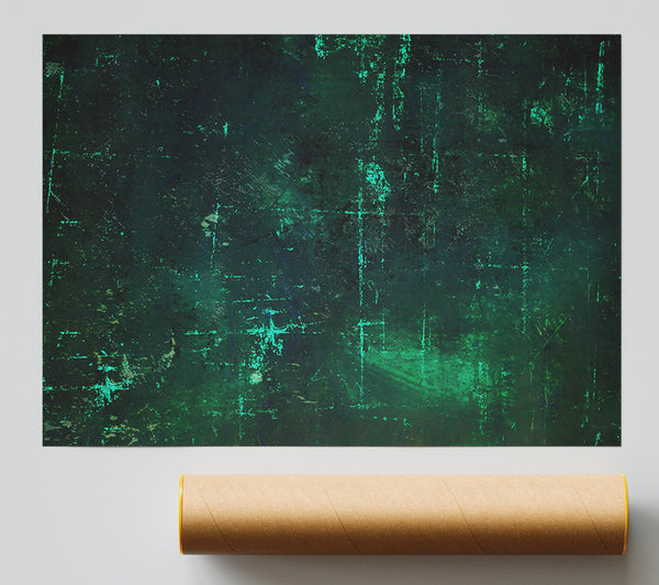 Emerald Scratched Canvas