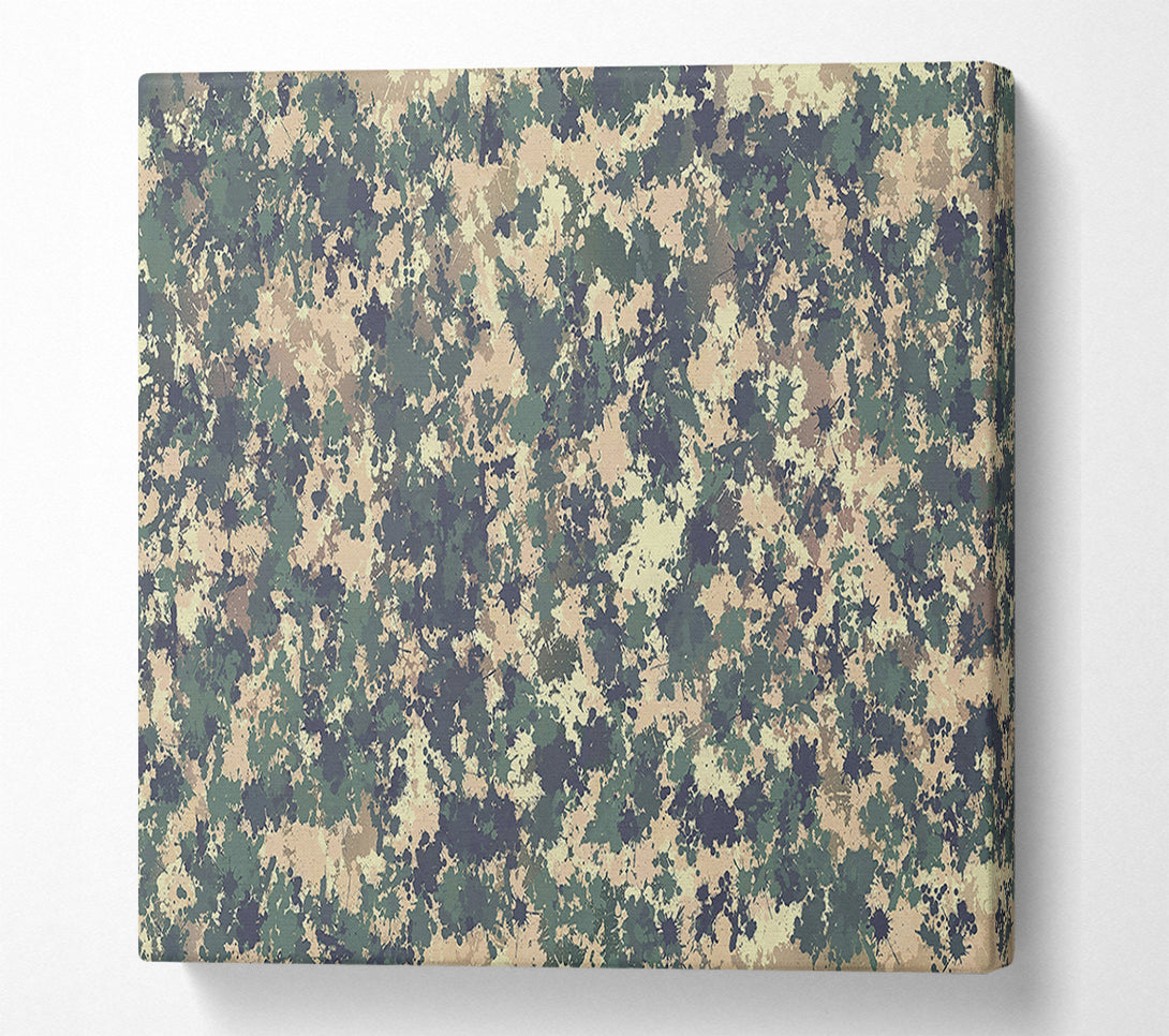  A Canvas Print of Green Camo Splatter Canvas Print
