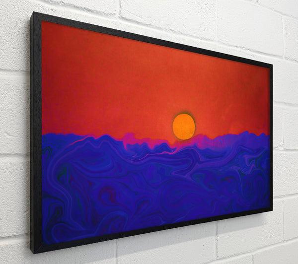 Sunset Over Blue Waves