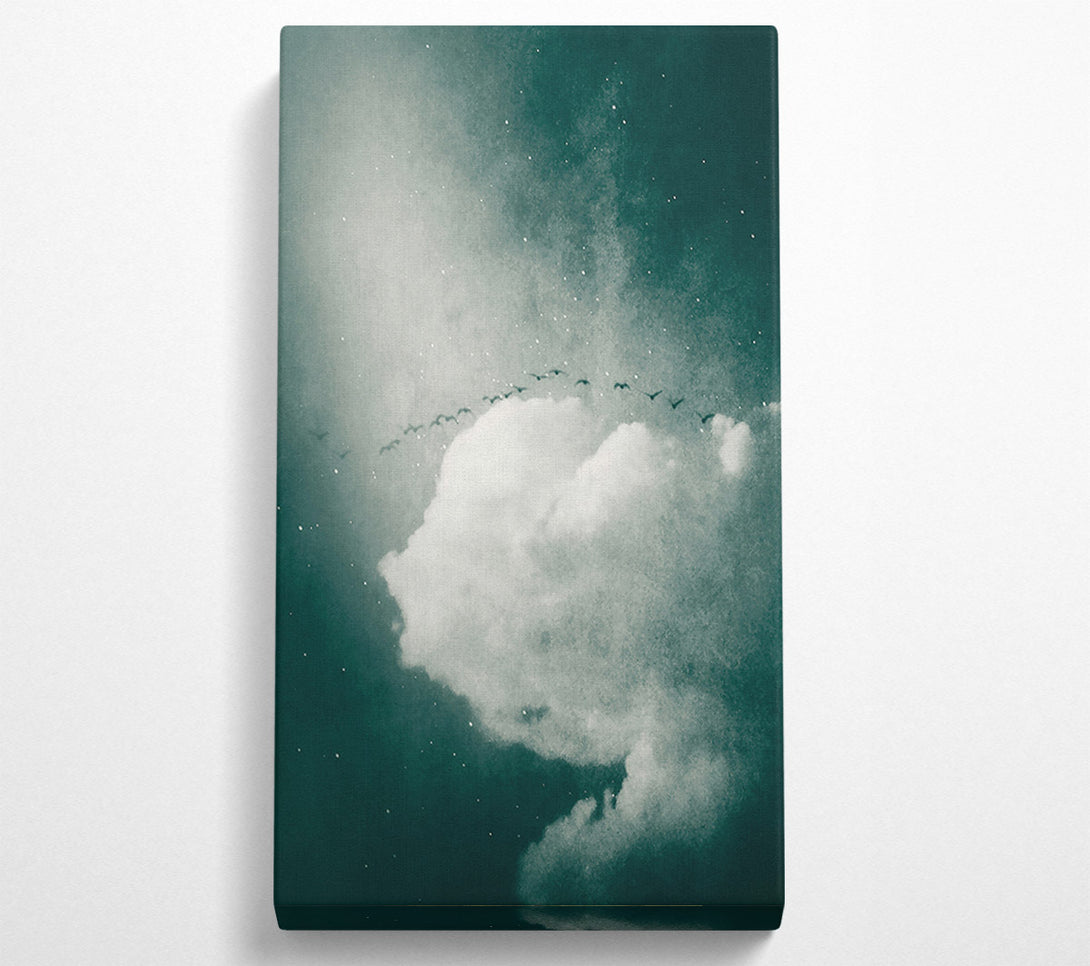  A Canvas Print of Teal Sky Flight Canvas Print