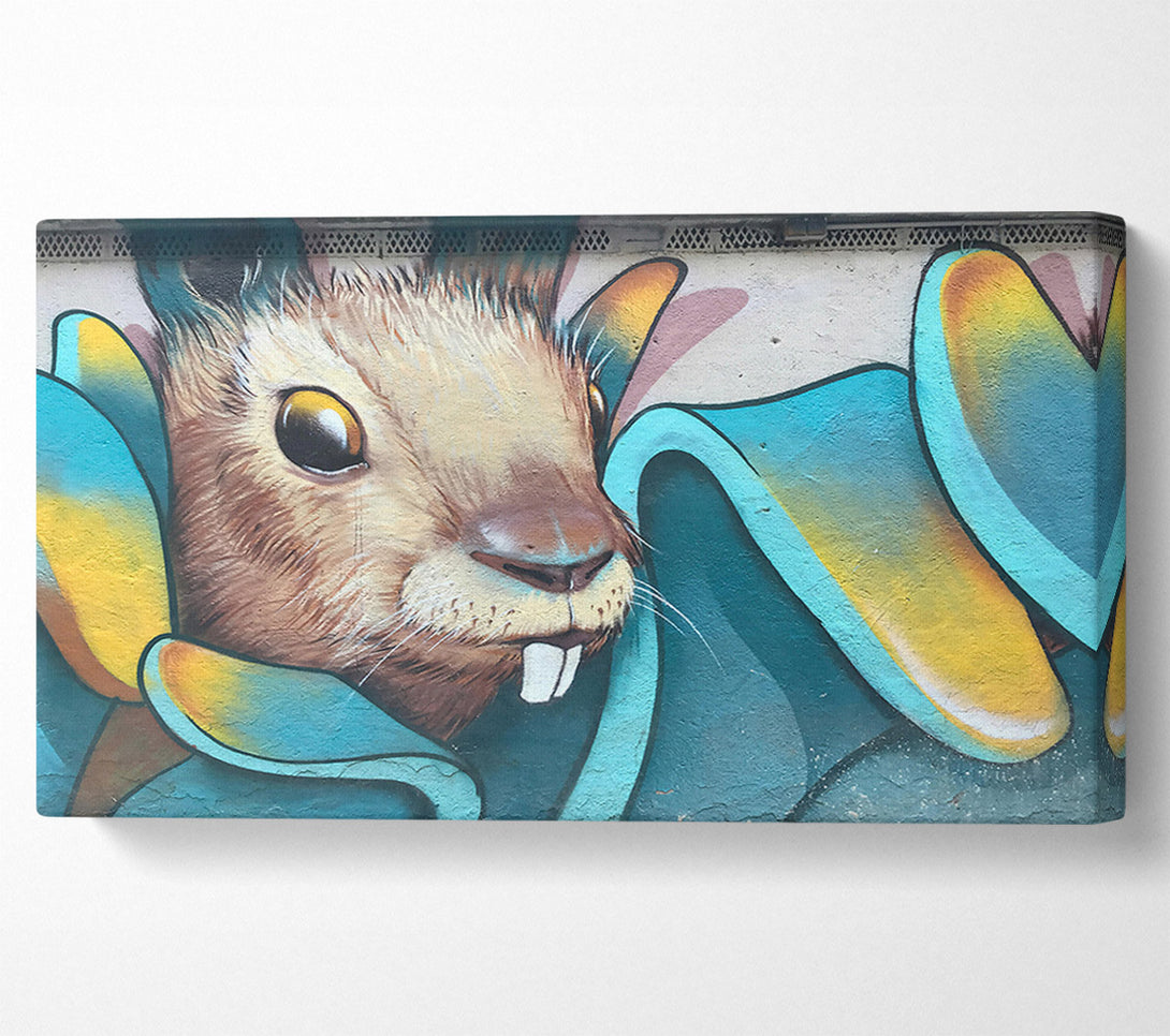  A Canvas Print of Teal Bunny Bloom Canvas Wall Art