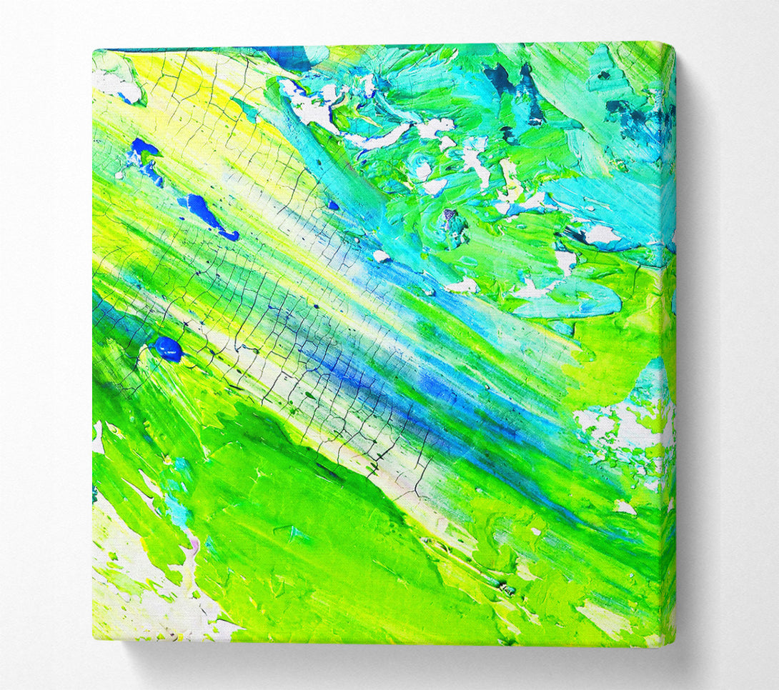  A Canvas Print of Lime Green Abstraction Canvas Art