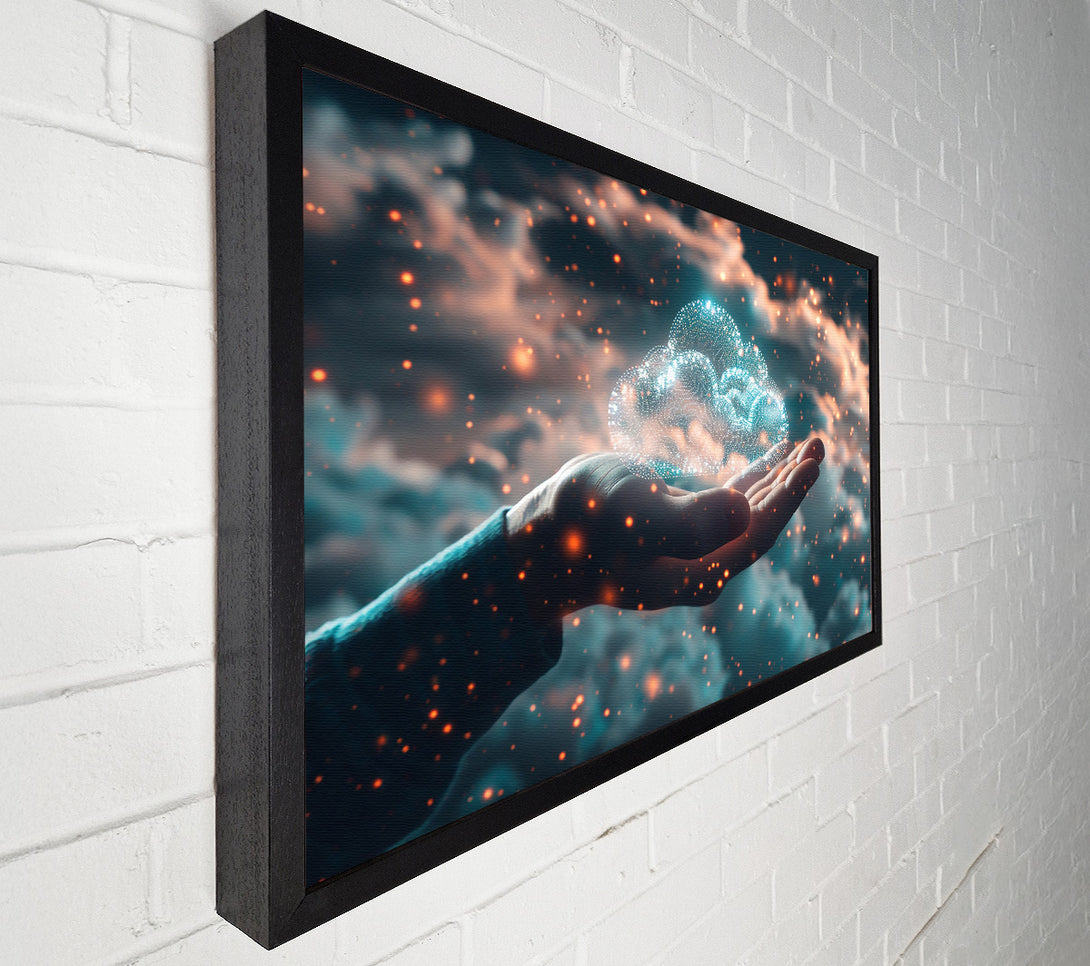  A Canvas Print of Blue Cloud In Hand Canvas Wall Art