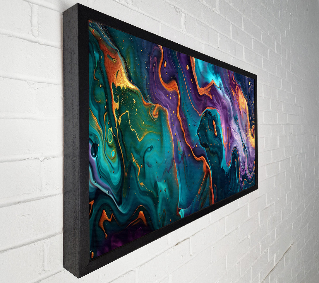  A Canvas Print of Emerald Swirls Of Gold Canvas Art