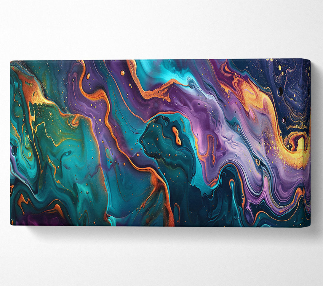  A Canvas Print of Emerald Swirls Of Gold Canvas Art