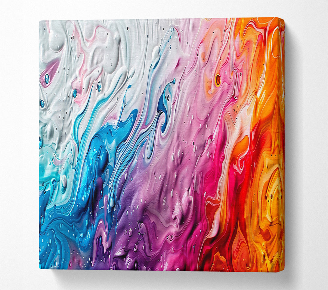  A Canvas Print of Orange Liquid Swirls Canvas Art