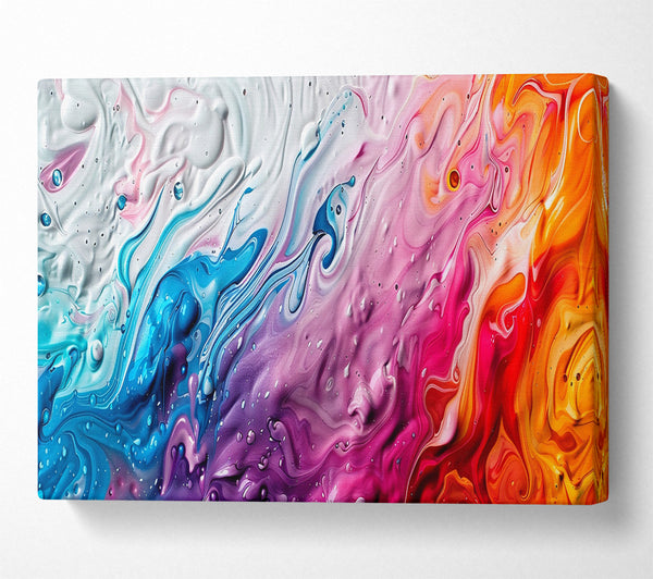  A Canvas Print of Orange Liquid Swirls Canvas Art