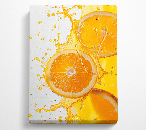  A Canvas Print of Golden Orange Splash Canvas Wall Art