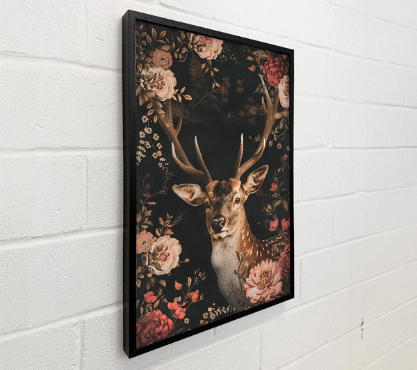 Deep Blush Bloom Deer
