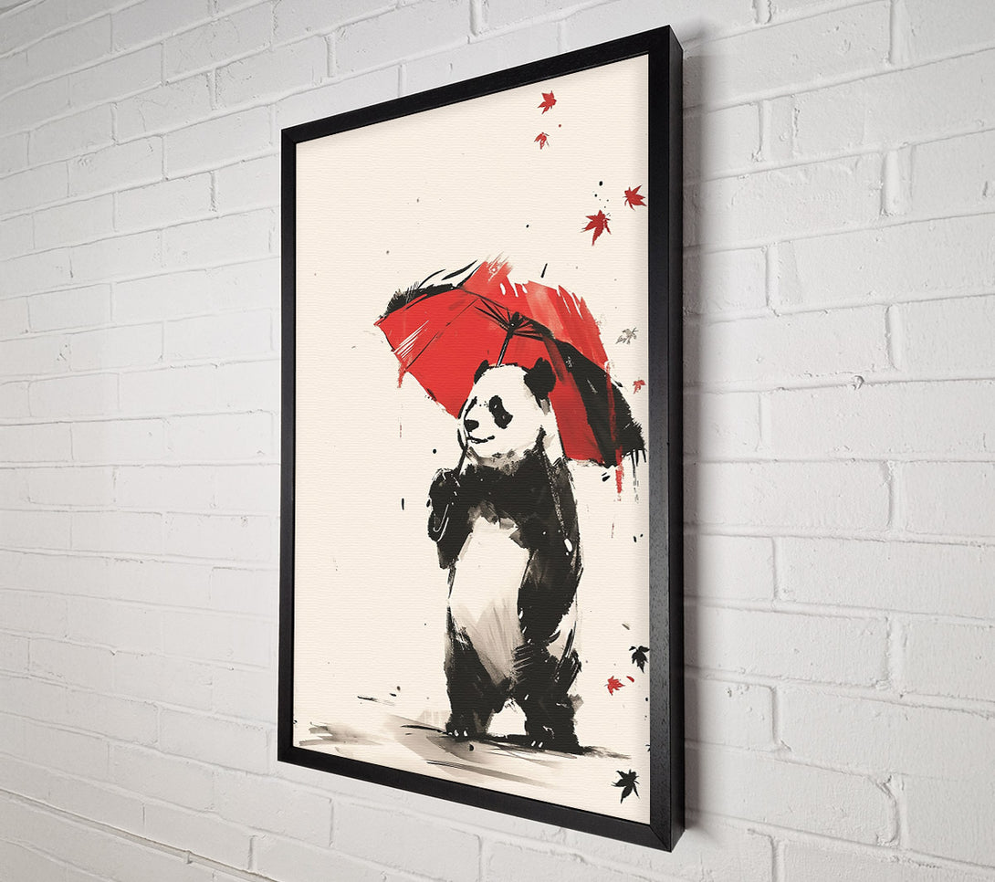  A Canvas Print of Crimson Panda Umbrella Canvas Print