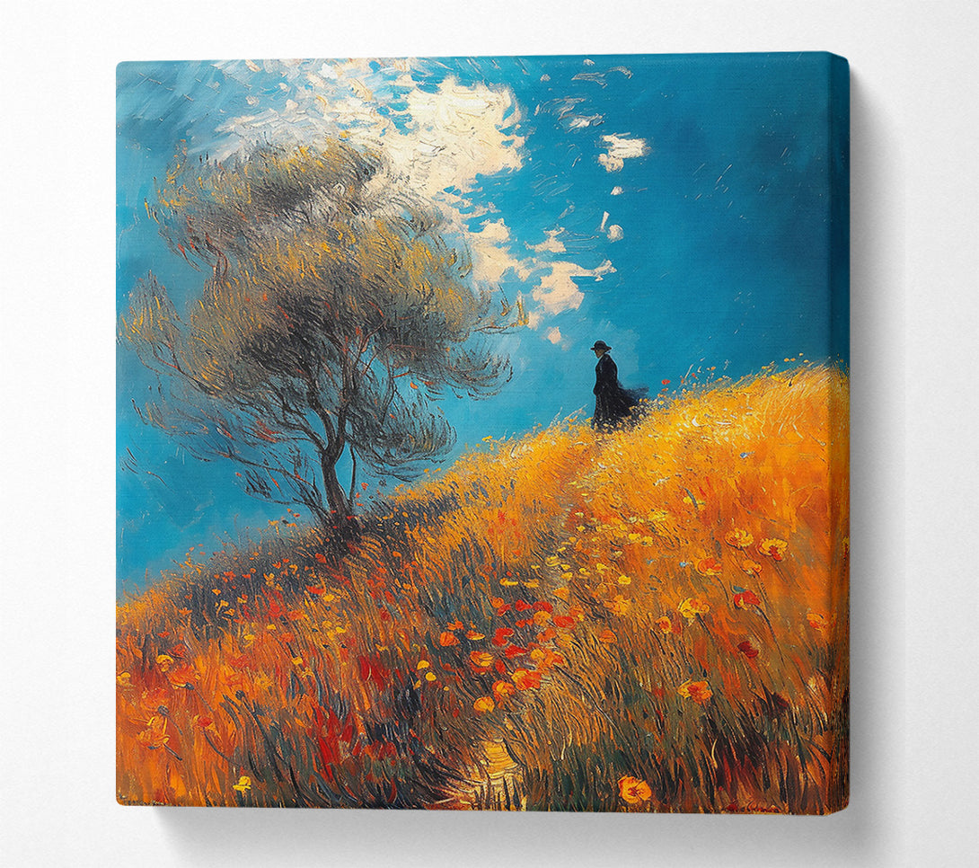  A Canvas Print of Golden Fields And Solitude Canvas Print