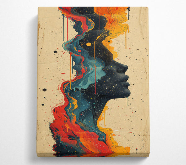  A Canvas Print of Orange Cosmic Drips Canvas Wall Art