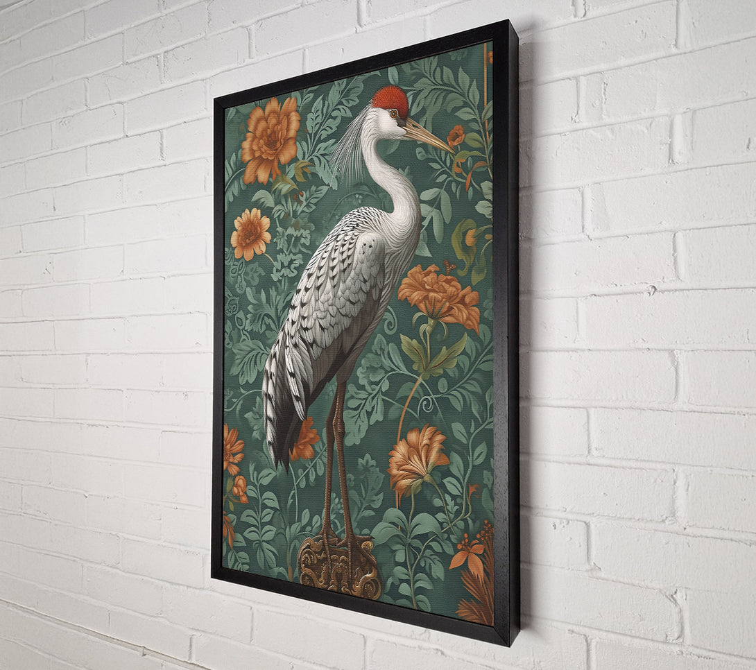  A Canvas Print of Emerald Crane Garden Canvas Art