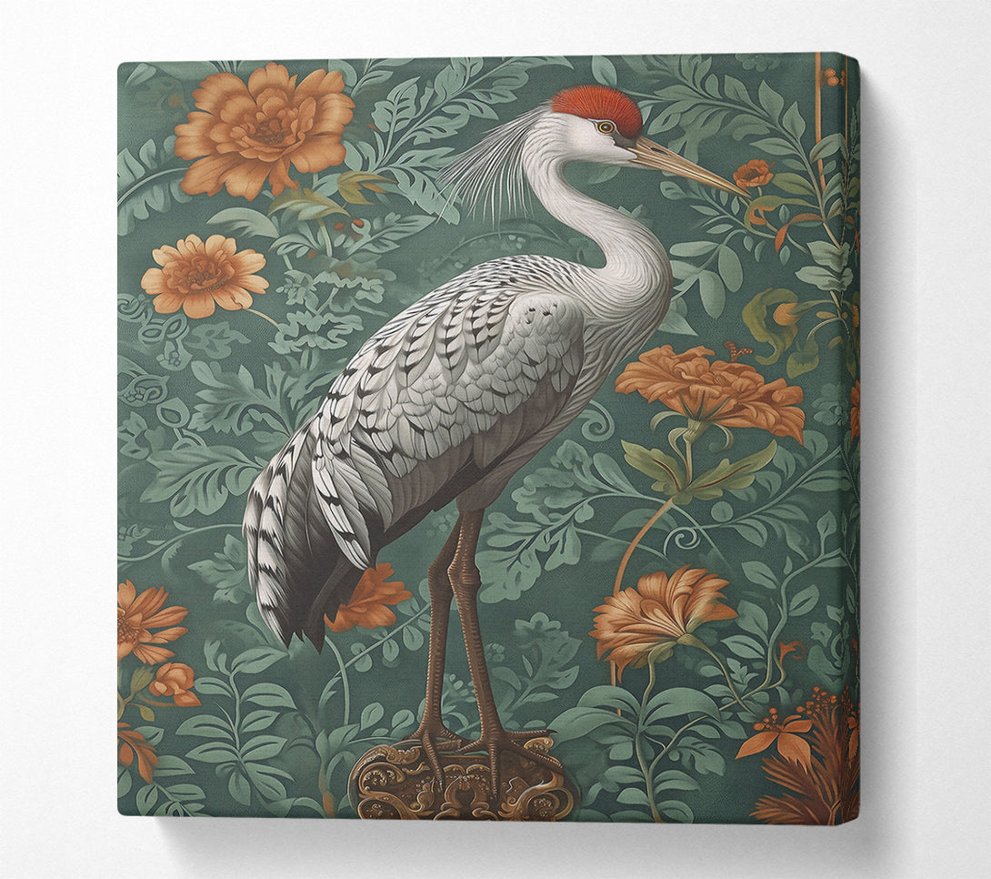  A Canvas Print of Emerald Crane Garden Canvas Art