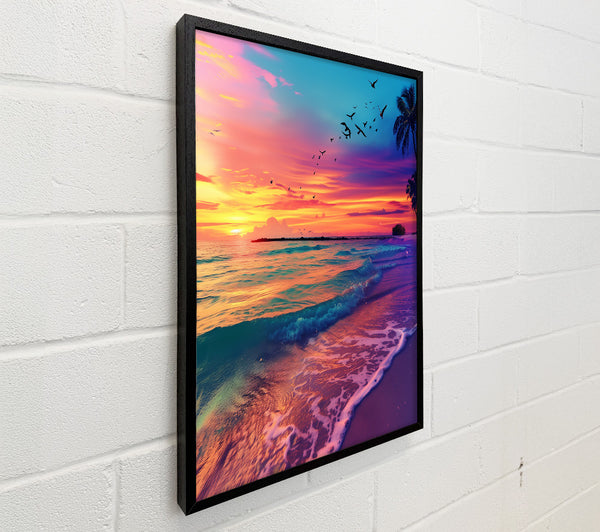 Pink Sunset Waves