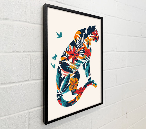 Floral Blue Panther
